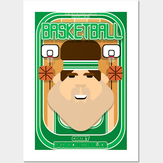 Basketball Green - Court Dunkdribbler - Bob version Wall Art by Boxedspapercrafts